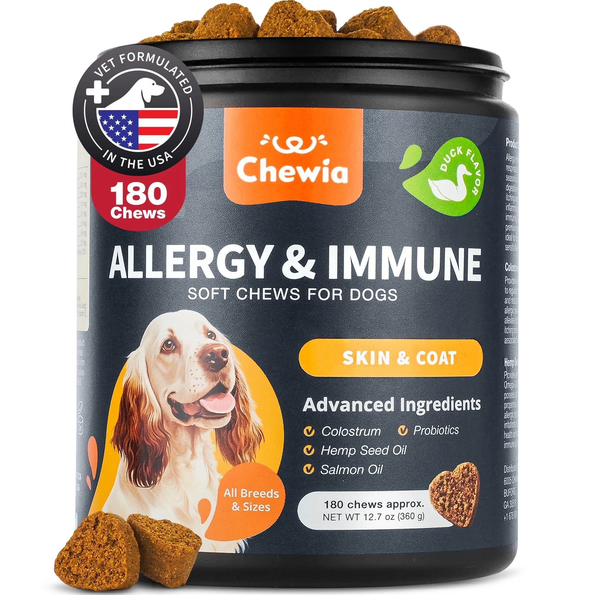 Dog Allergy Relief Chews for Itch and Skin Health Support