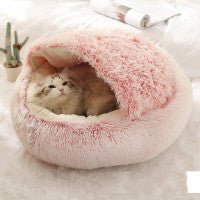 Warm Up Your Winter with the Round Plush Warm Bed - Drool Depot