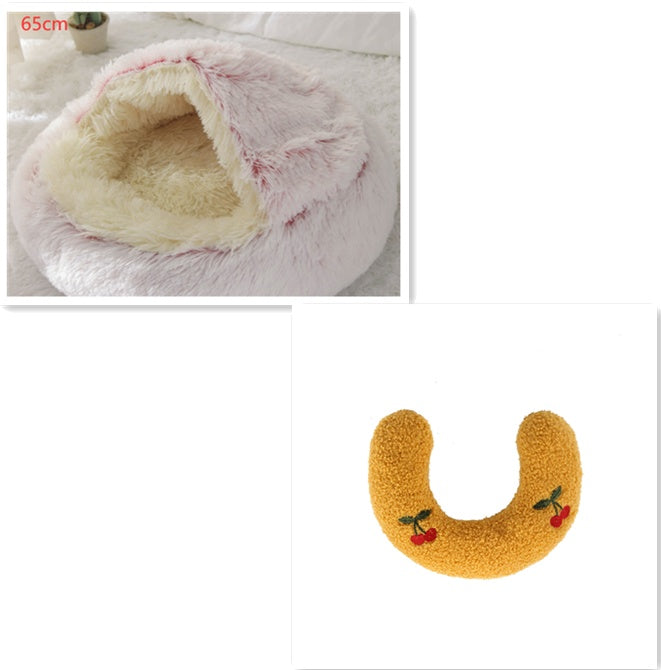Luxury Round Plush Bed for Pets - Ultimate Winter Comfort