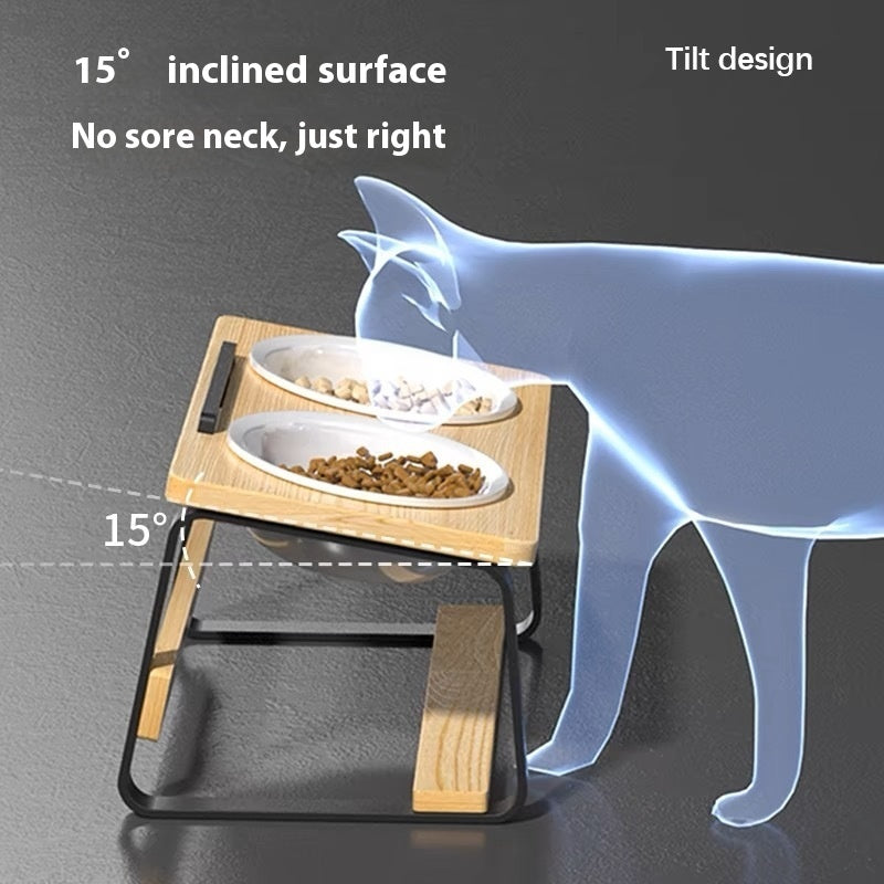 Ceramic Double Pet Water Feeding Bowl