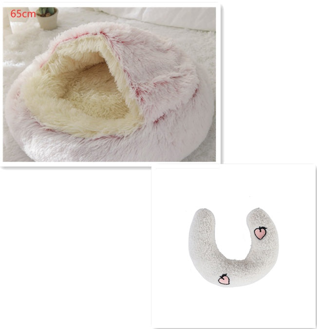 Luxury Round Plush Bed for Pets - Ultimate Winter Comfort