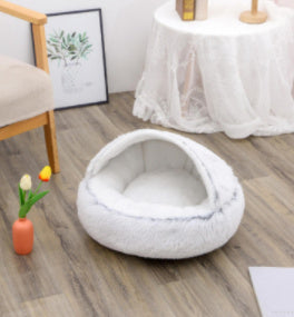 Luxury Round Plush Bed for Pets - Ultimate Winter Comfort