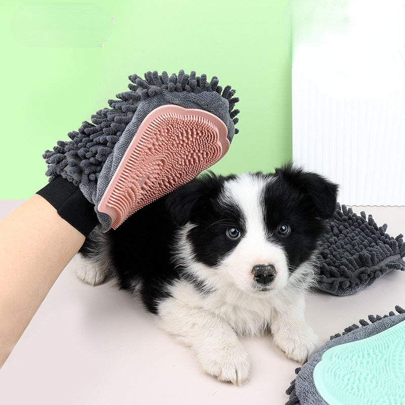 Pet Bathing Brush 2-in-1 Grooming Gloves