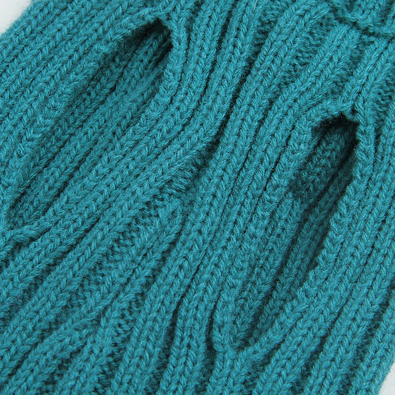 Knitted Teddy Dog Sweater with Rhinestone Lace