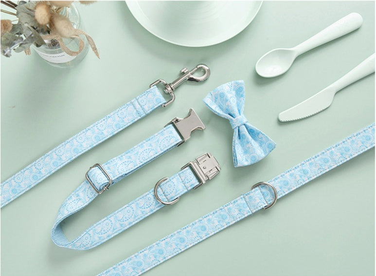 Paisley Pet Collar Leash Bow