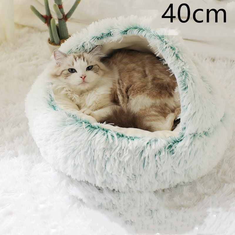 Luxury Round Plush Bed for Pets - Ultimate Winter Comfort