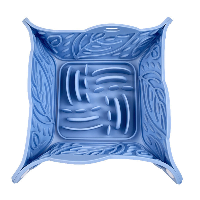 Pet Silicone Foldable Slow Food Mat Bowl