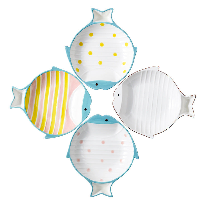 Fish-shaped Ceramic Feeding Bowl