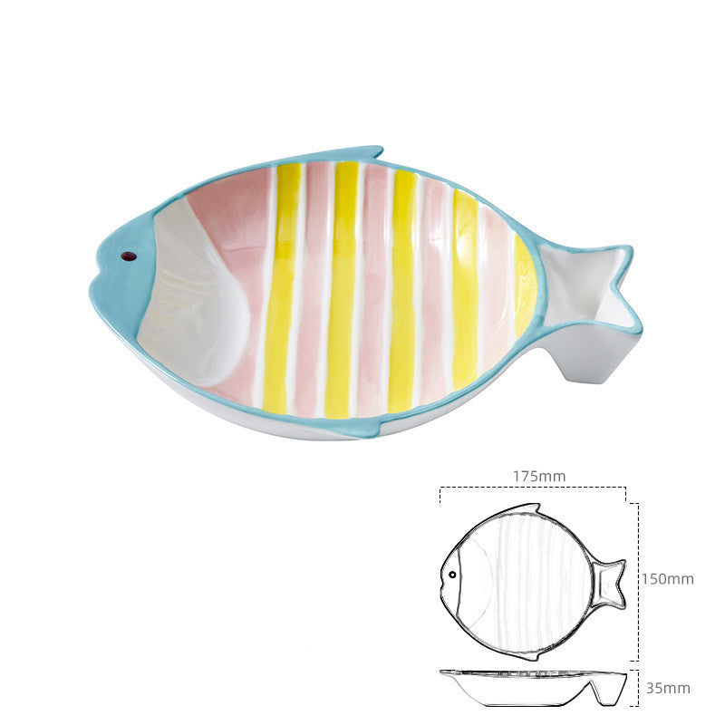 Fish-shaped Ceramic Feeding Bowl