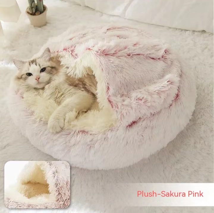 Luxury Round Plush Bed for Pets - Ultimate Winter Comfort