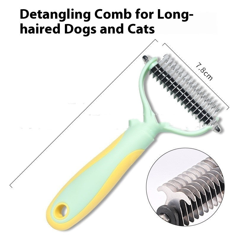 Pet Cat Hair Removal Double-sided Comb Brush