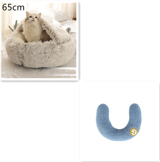 Luxury Round Plush Bed for Pets - Ultimate Winter Comfort