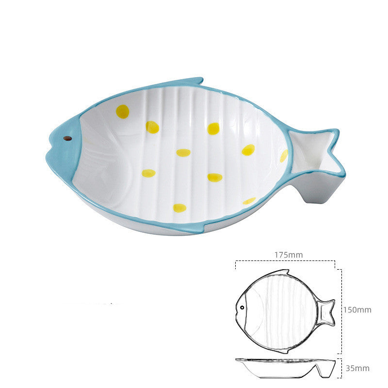 Fish-shaped Ceramic Feeding Bowl