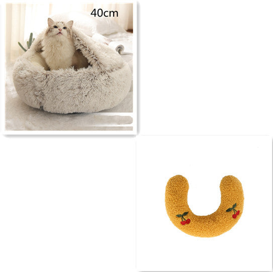Luxury Round Plush Bed for Pets - Ultimate Winter Comfort