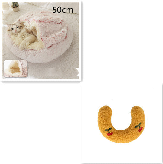 Luxury Round Plush Bed for Pets - Ultimate Winter Comfort