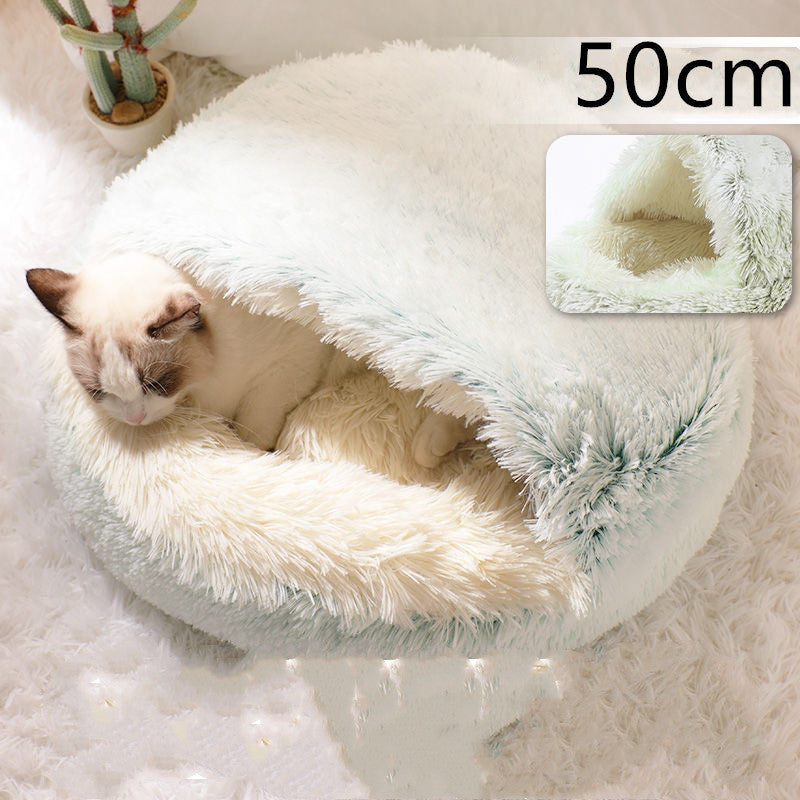 Luxury Round Plush Bed for Pets - Ultimate Winter Comfort