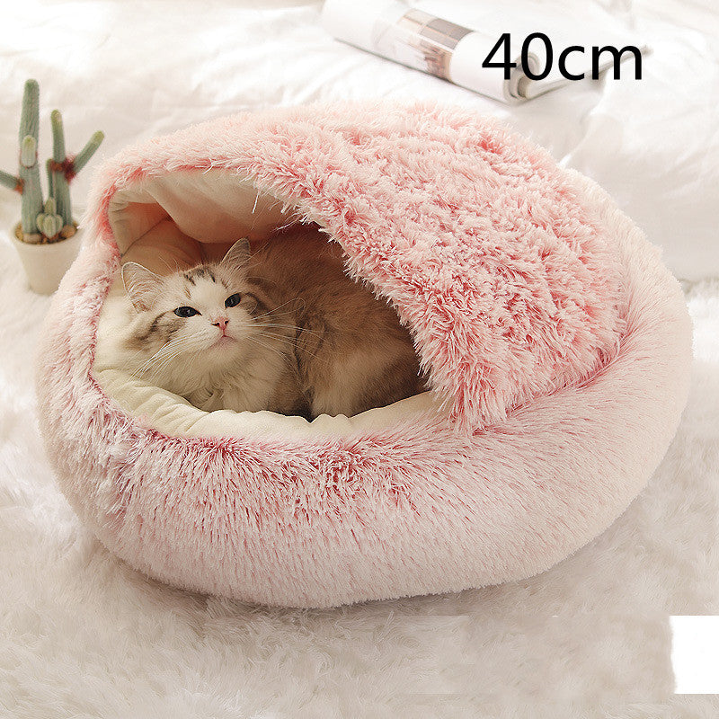 Luxury Round Plush Bed for Pets - Ultimate Winter Comfort