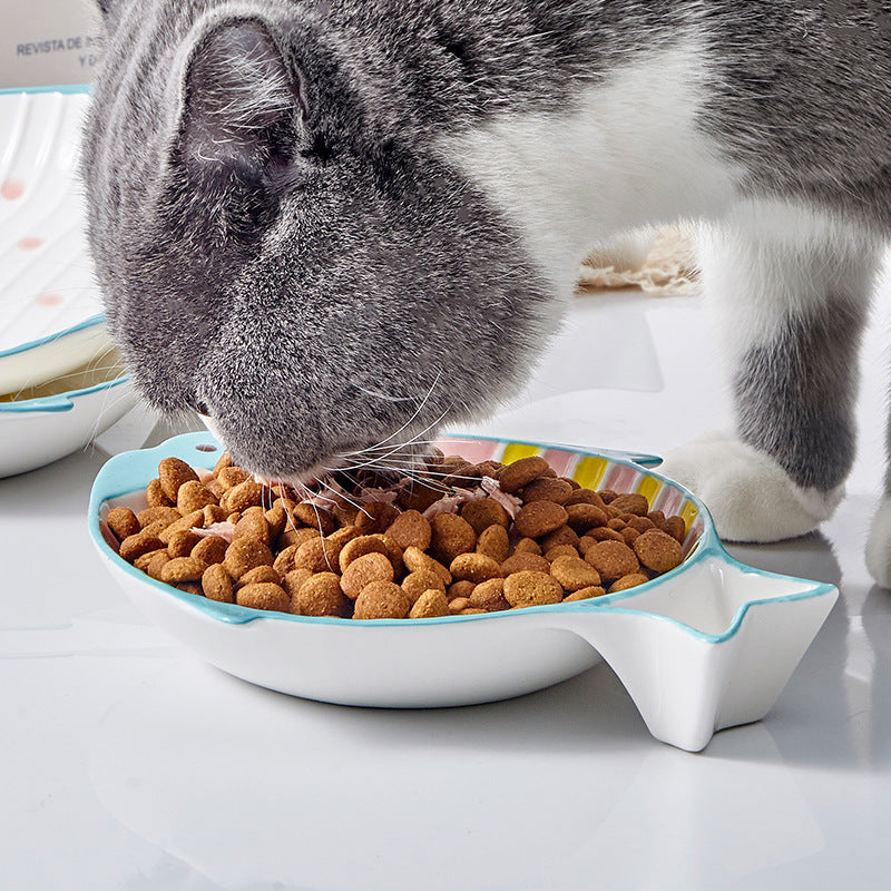 Fish-shaped Ceramic Feeding Bowl