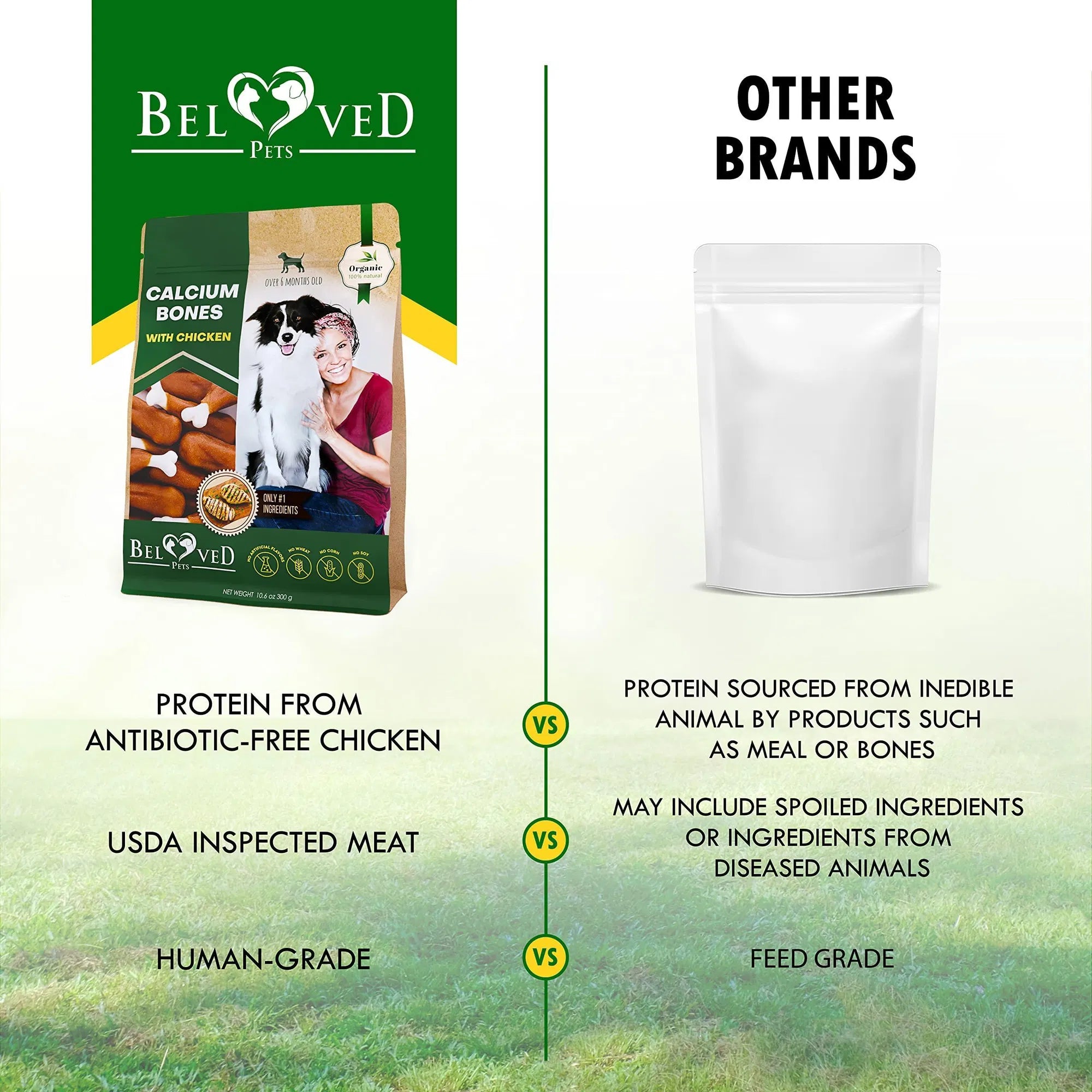 Dog Calcium Bones Wrapped Chicken & Rawhide Free Chew Treats Pet Healthy Dried Snacks Grain Free Organic Meat Chews For Training Small Large Dogs