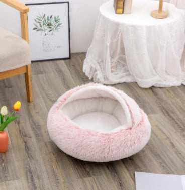 Luxury Round Plush Bed for Pets - Ultimate Winter Comfort