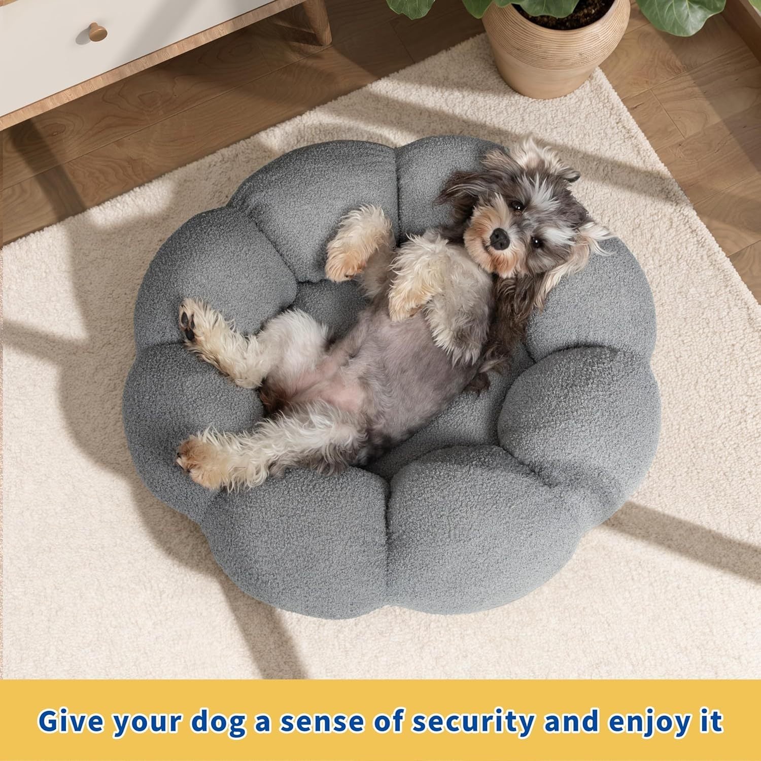 Calming Fluffy Flower Pet Bed