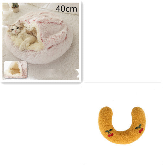 Luxury Round Plush Bed for Pets - Ultimate Winter Comfort