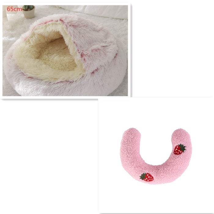 Luxury Round Plush Bed for Pets - Ultimate Winter Comfort