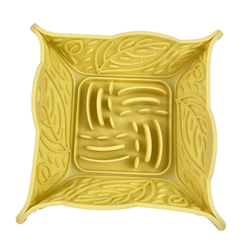 Pet Silicone Foldable Slow Food Mat Bowl