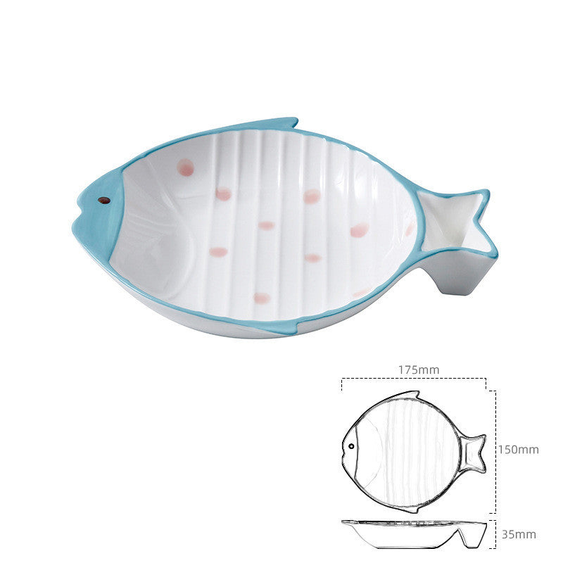 Fish-shaped Ceramic Feeding Bowl