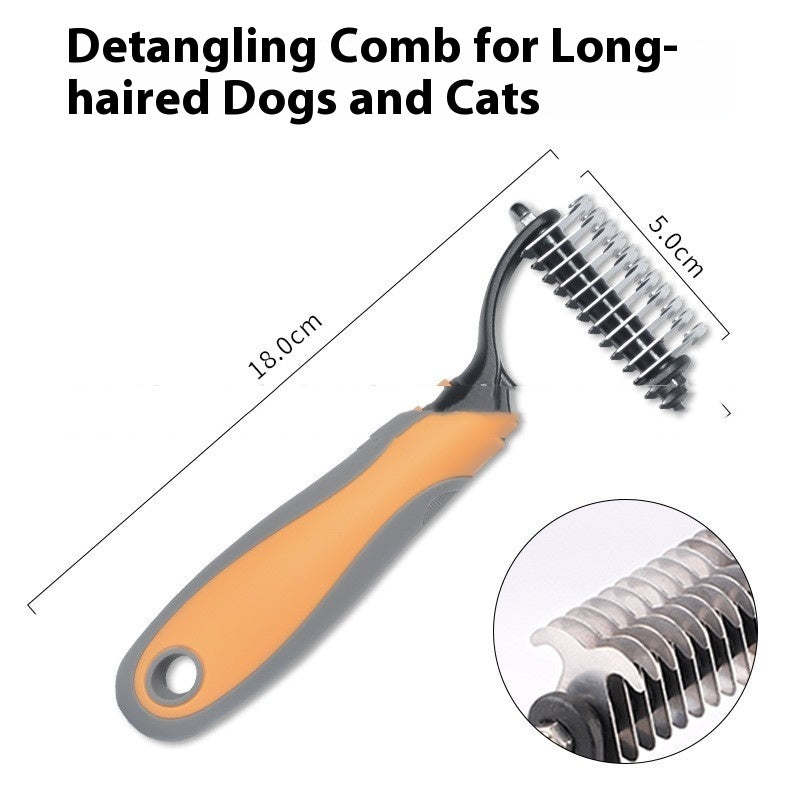 Pet Cat Hair Removal Double-sided Comb Brush