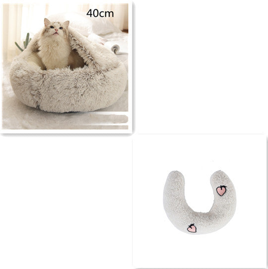 Luxury Round Plush Bed for Pets - Ultimate Winter Comfort