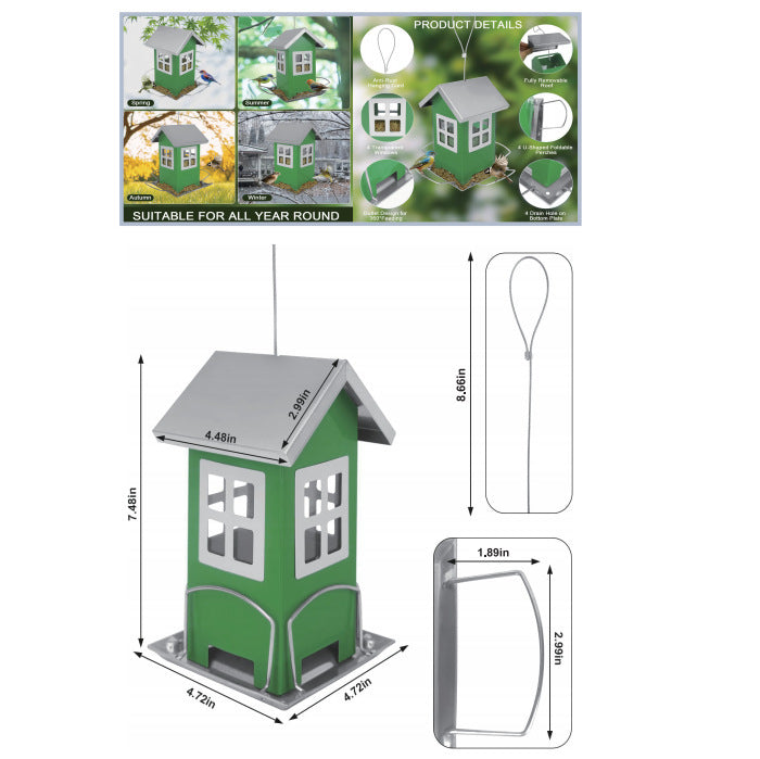 Charming Outdoor Bird Iron Cage Feeder for Your Garden