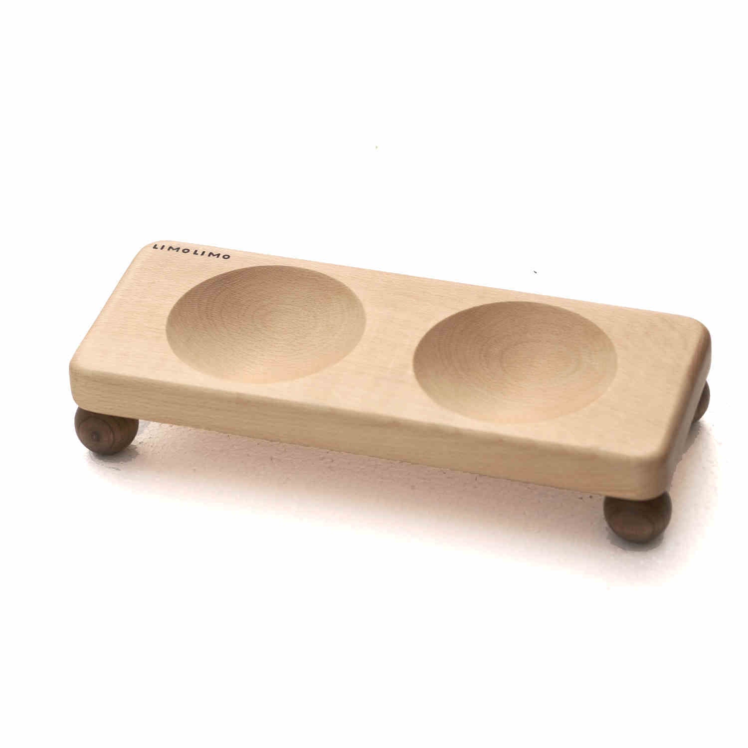 Solid Wood Ceramic Pet Bowl Feeding Bowl