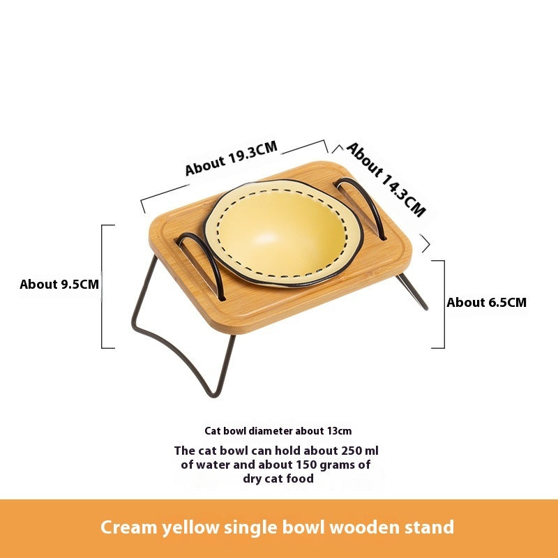 Pet Multi-functional Ceramic Cat Bowl