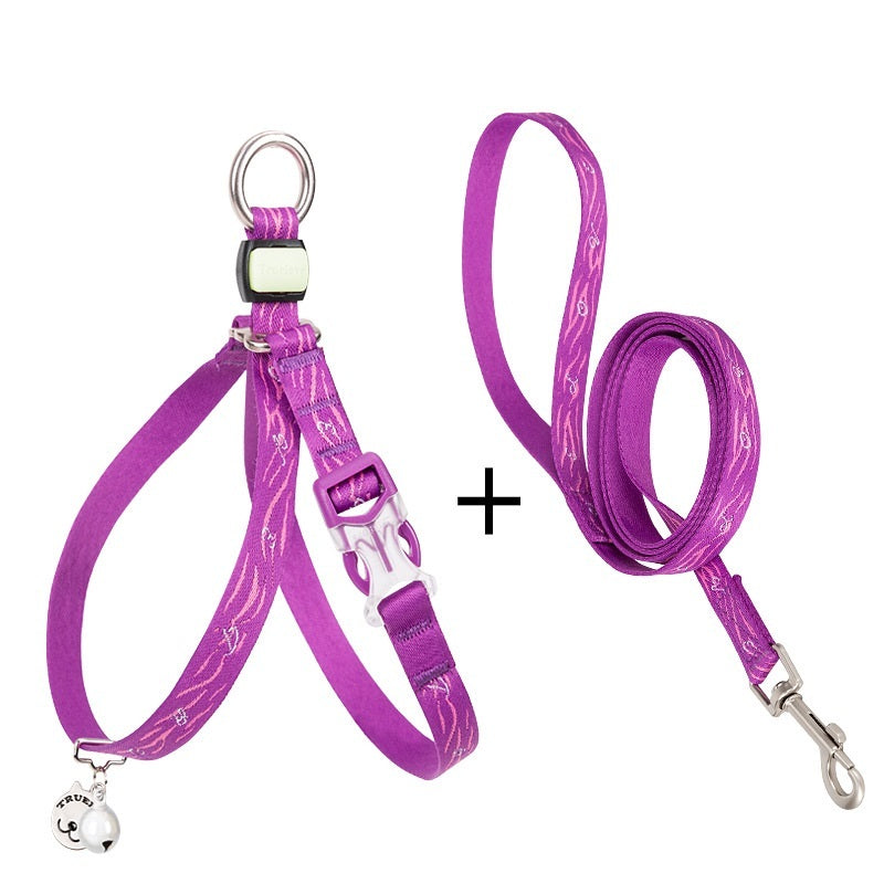 Pet Cat Bell Chest Strap Leash