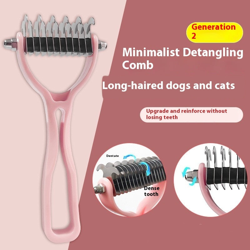Pet Cat Hair Removal Double-sided Comb Brush
