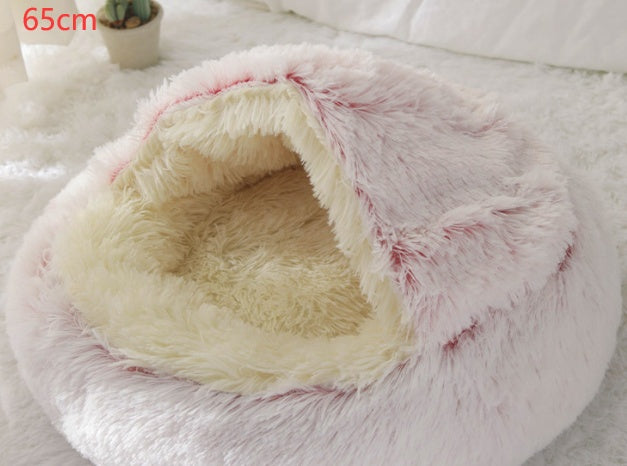 Luxury Round Plush Bed for Pets - Ultimate Winter Comfort