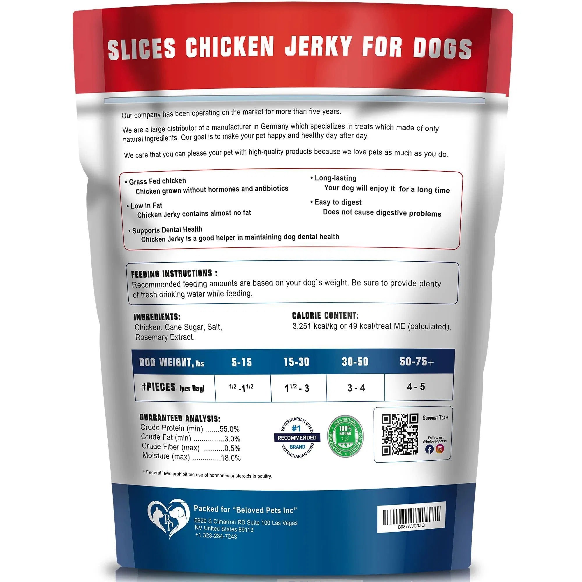 Chicken Jerky Dog Treats 1.5 Lb Human Grade Pet Snacks Grain Free Organic Meat All Natural High Protein Dried Strips Best Chews For Training Small & Large Dogs