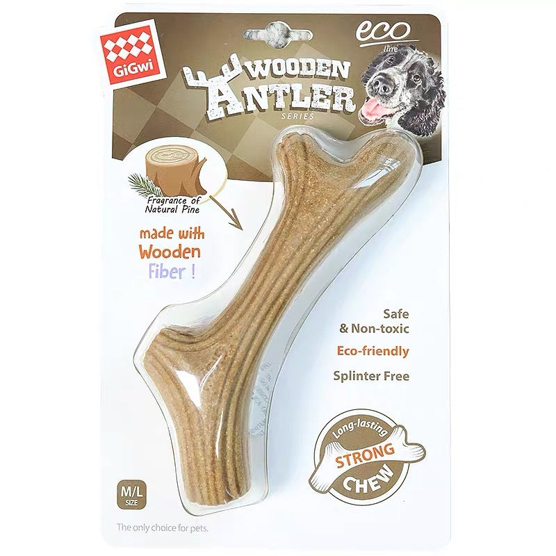 Pine Wood Antler Tot for Small And Medium-sized Dogs