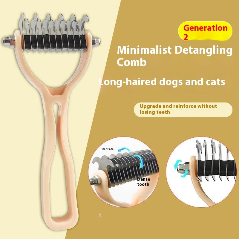 Pet Cat Hair Removal Double-sided Comb Brush
