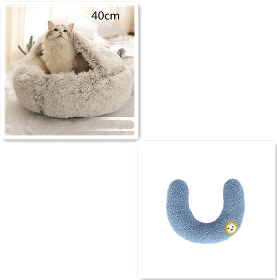 Luxury Round Plush Bed for Pets - Ultimate Winter Comfort