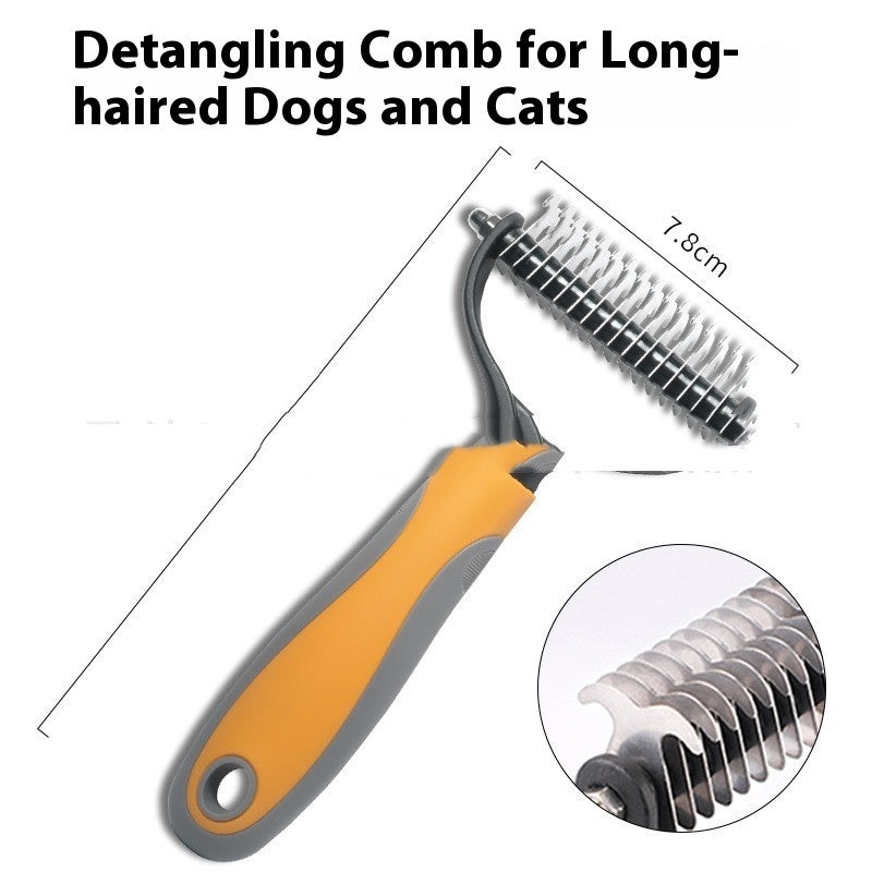 Pet Cat Hair Removal Double-sided Comb Brush