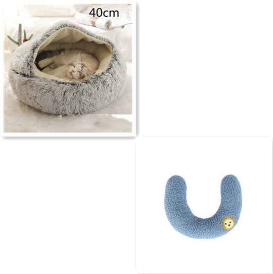 Luxury Round Plush Bed for Pets - Ultimate Winter Comfort