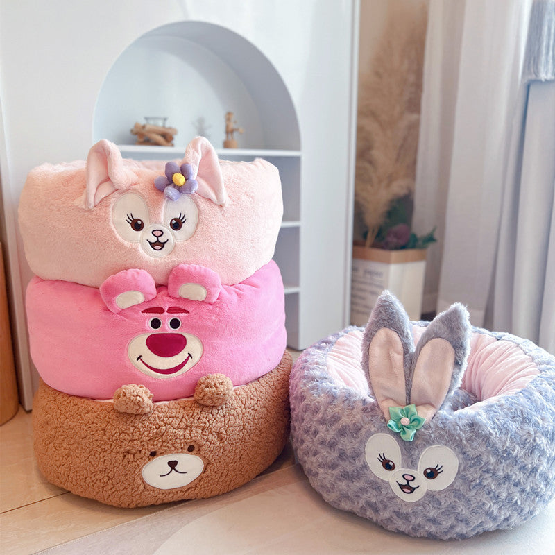 Universal Winter Plush Cushion Round Bed