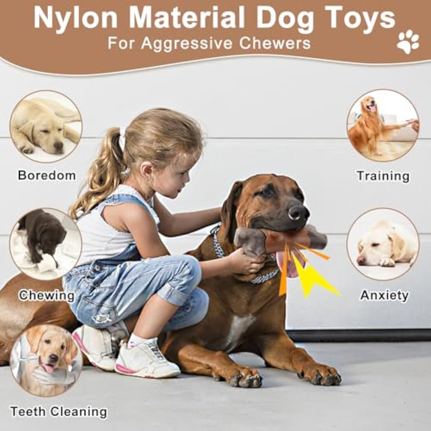 Tough Dog Toys For Aggressive Chewers - Nylon Material Dog Toys for various benefits.