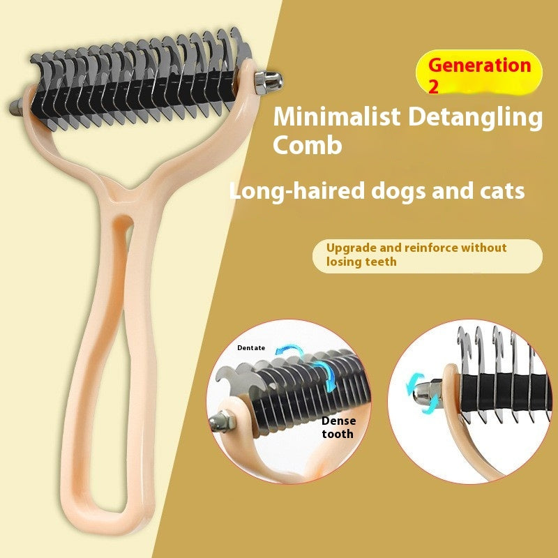Pet Cat Hair Removal Double-sided Comb Brush