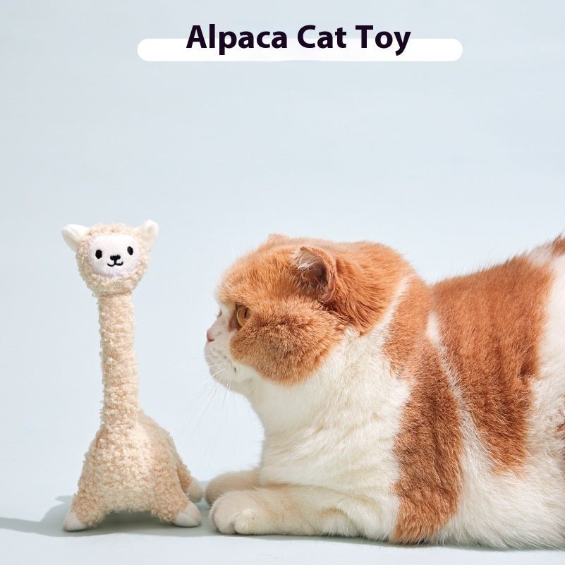 Alpaca Cat Teaser Sound Toy - Drool Depot