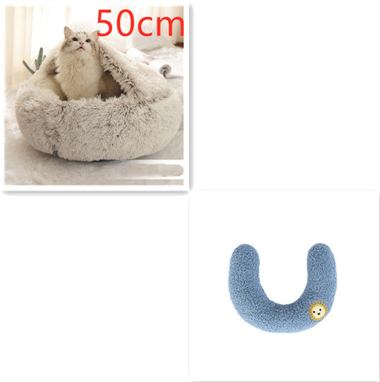 Luxury Round Plush Bed for Pets - Ultimate Winter Comfort