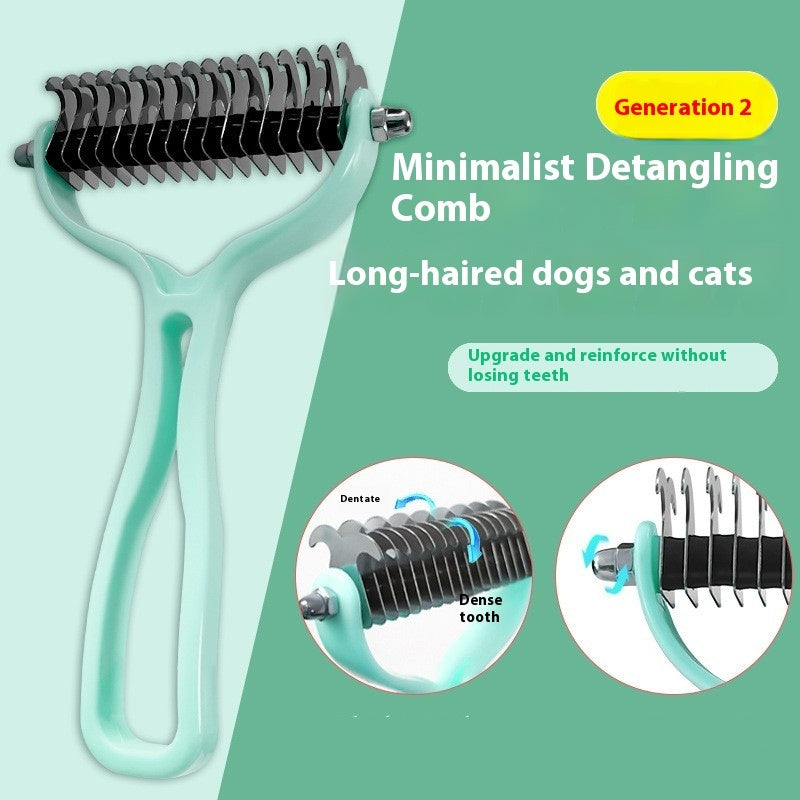 Pet Cat Hair Removal Double-sided Comb Brush