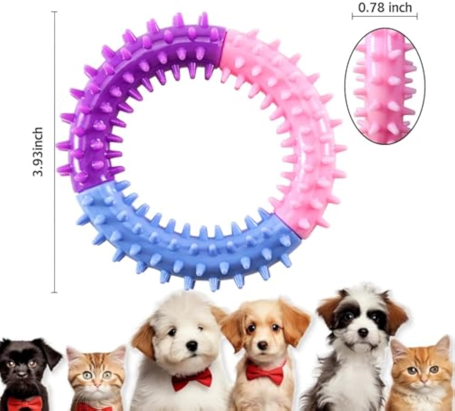 Ring Teething Toys For Medium & Large Dogs - Colorful chew toy ideal for puppies and interactive play.